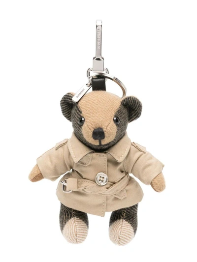 Shop Burberry Keychain Bear Accessories In Brown