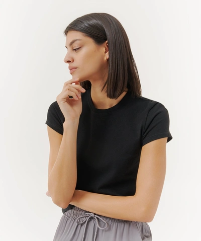 Atm Anthony Thomas Melillo Classic Jersey Relaxed Baby Tee In Black