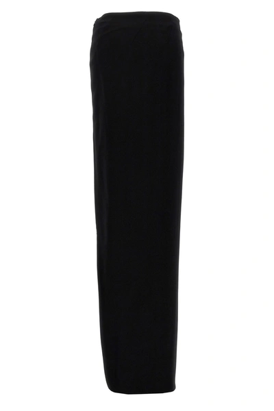 Ann Demeulemeester Black Leather Skirt In Black