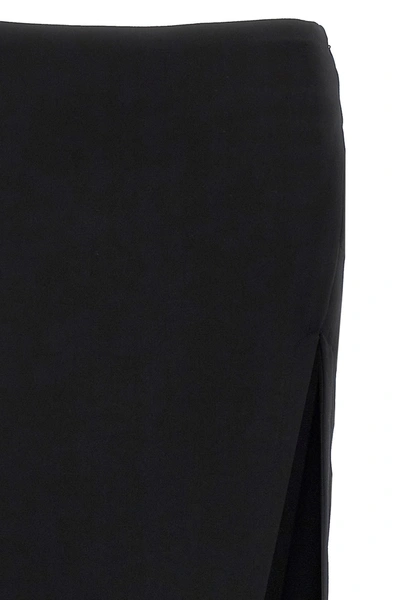 Ann Demeulemeester Black Leather Skirt In Black