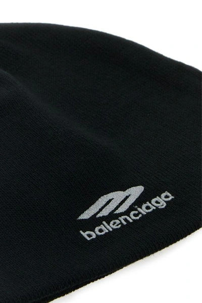 Shop Balenciaga Man Black Acrylic 3b Beanie Hat