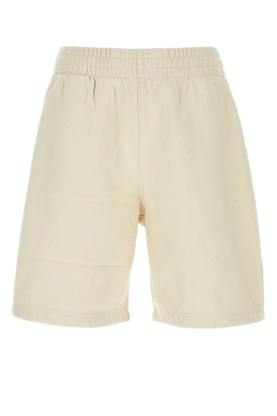 Shop Burberry Man Sand Cotton Bermuda Shorts In White