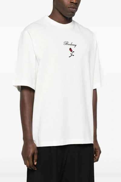 Shop Burberry Men Logo T-shirt In White