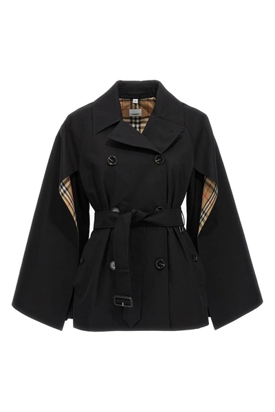 Shop Burberry Women 'cots' Trench Coat In Black