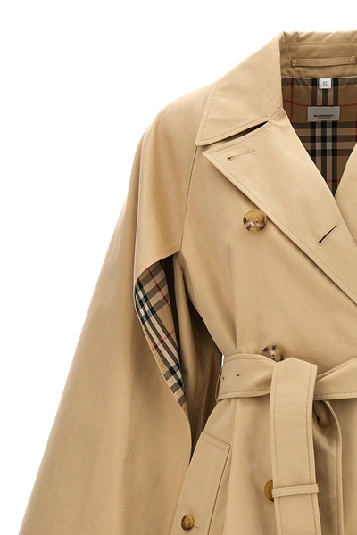 Shop Burberry Women 'cots' Trench Coat In Cream