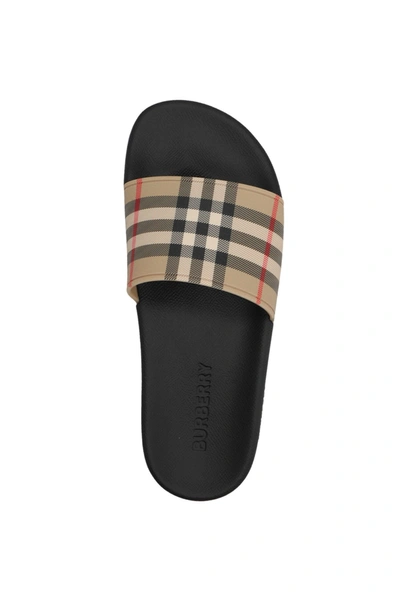 Shop Burberry Women 'furley' Slides In Multicolor