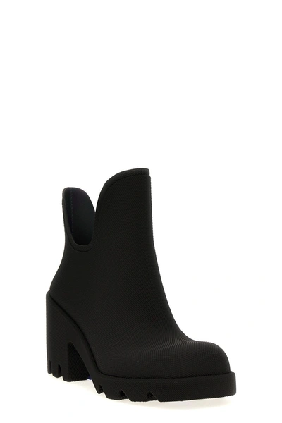 Burberry Marsh Rubber Ankle Rain Booties In Black