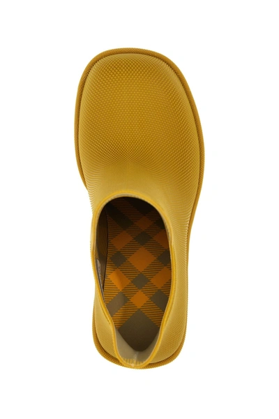 Burberry Woman Ankle Boots Mustard Size 8 Rubber In Yellow