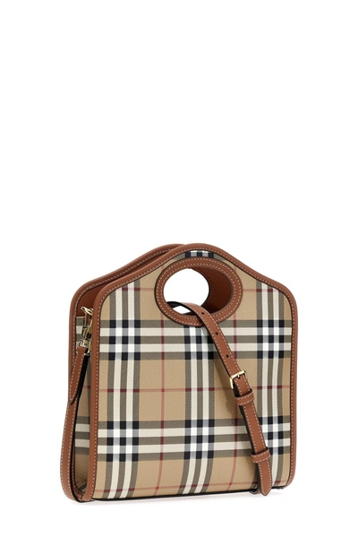 Shop Burberry Women 'pocket' Mini Handbag In Brown