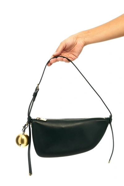 Shop Burberry Women 'shield Sling' Mini Shoulder Bag In Green