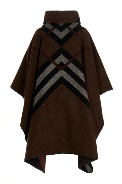 Shop Burberry Women 'wootton' Poncho In Brown