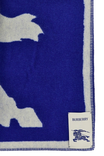 Shop Burberry Women Logo Blanket In Blue