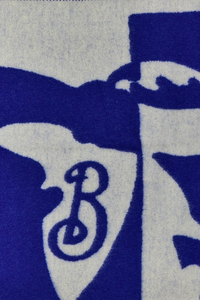 Shop Burberry Women Logo Blanket In Blue