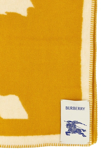 Shop Burberry Women Logo Blanket In Yellow
