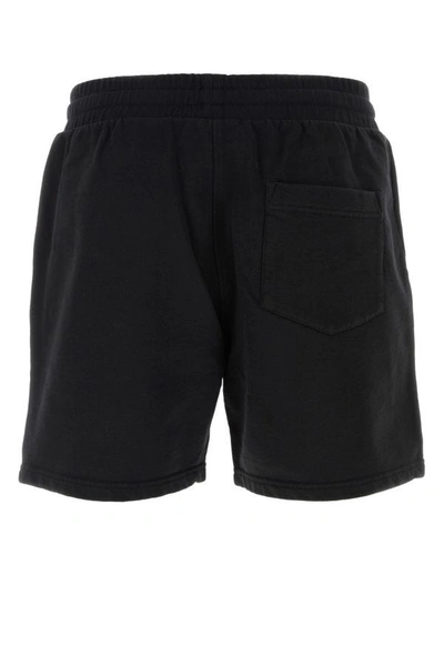 Shop Casablanca Man Black Cotton Bermuda Shorts