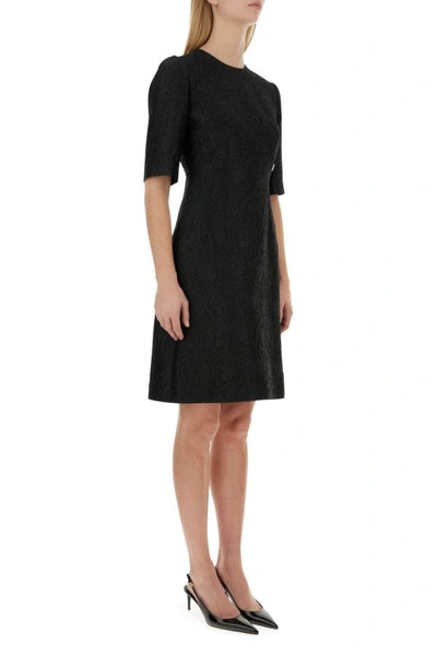 Shop Dolce & Gabbana Woman Black Jacquard Dress