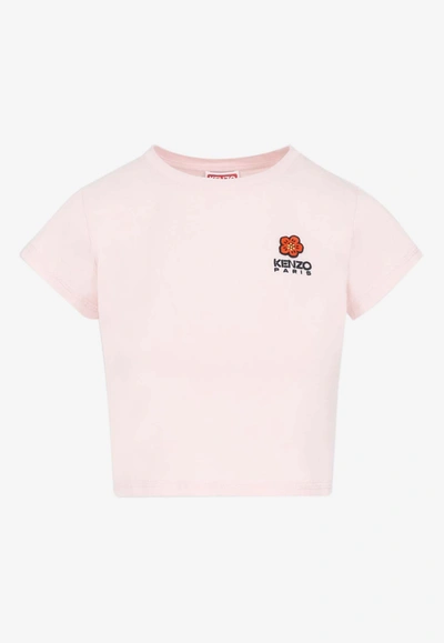 Shop Kenzo Boke Flower Cropped T-shirt In Pink