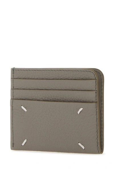 Shop Maison Margiela Woman Dove Grey Leather Card Holder In Gray