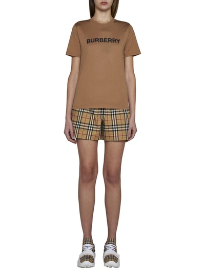 Shop Burberry T-shirts And Polos In Camel Legacy
