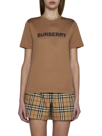 Shop Burberry T-shirts And Polos In Camel Legacy