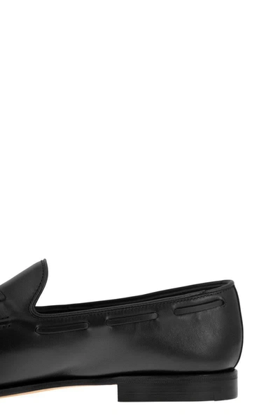 Shop Church's Brushed Calf Leather Loafer In Black
