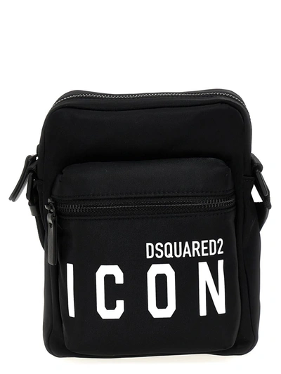Shop Dsquared2 'be Icon' Crossbody Bag In White/black