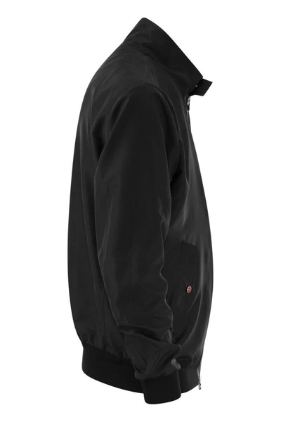 Shop Kiton Lightweight Bomber Jacket In Black