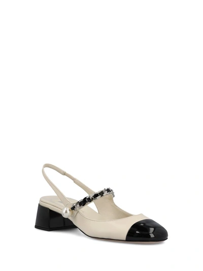 Shop Miu Miu Heeled Shoes In Ivory+black