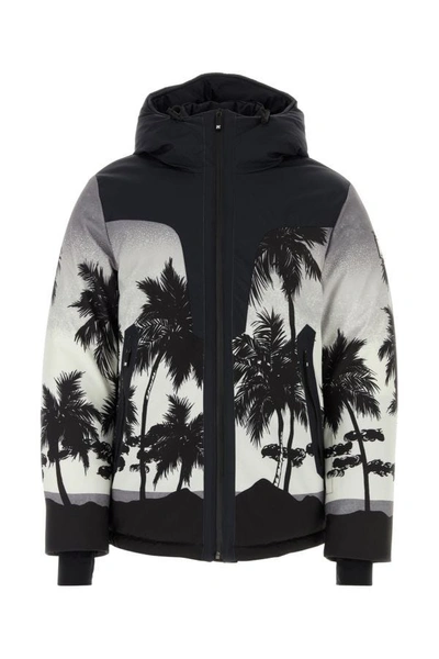 Shop Palm Angels Man Printed Polyester Palm Ski Jacket In Multicolor