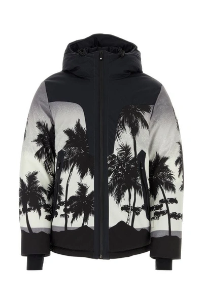 Palm Angels Printed Polyester Palm Ski Jacket In Multicolor