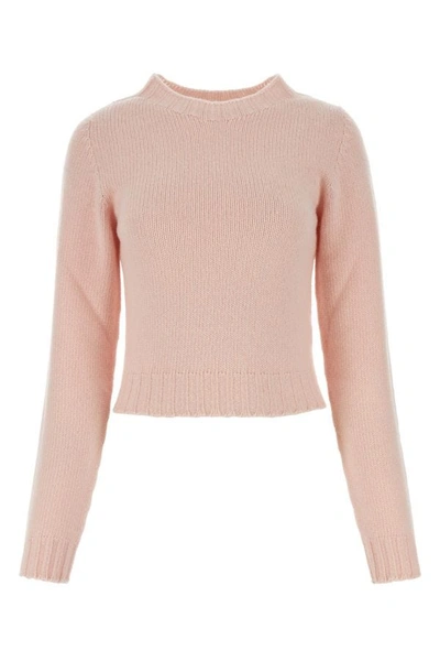 Shop Palm Angels Woman Light Pink Wool Blend Sweater