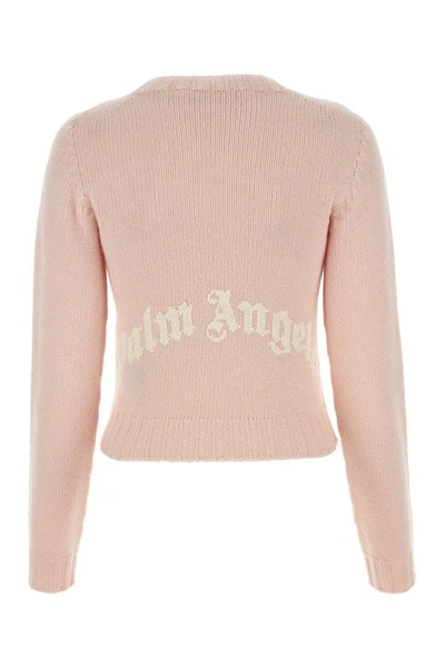 Shop Palm Angels Woman Light Pink Wool Blend Sweater