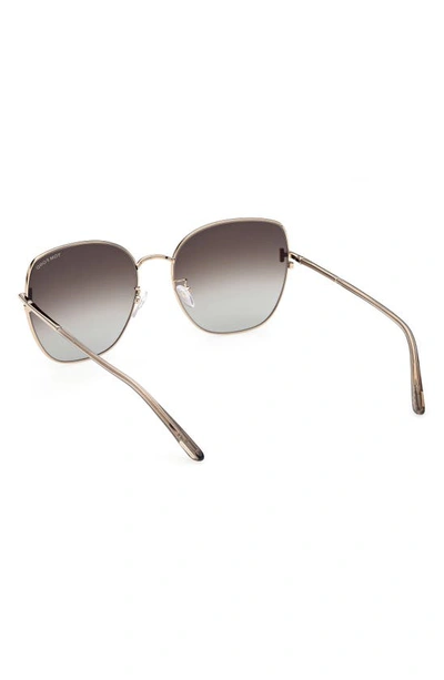 Shop Tom Ford 61mm Butterfly Sunglasses In Shiny Rose Gold / Roviex
