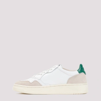 Shop Autry Medalist Suede Green Sneakers Shoes In White