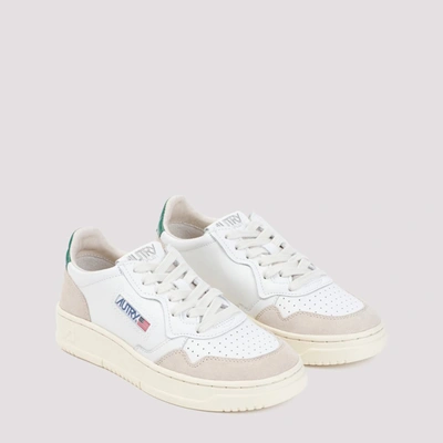Shop Autry Medalist Suede Green Sneakers Shoes In White