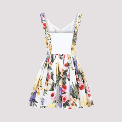 Shop Dolce & Gabbana Rose Print Mini Dress In Multicolour