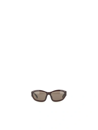 Shop Dries Van Noten Sunglasses In C1 Sun Dark Brown/ Silver/ Brown