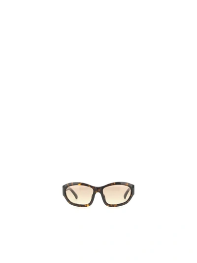 Shop Dries Van Noten Sunglasses In C6 Sun Dark T-shell/ Silver/ Bro
