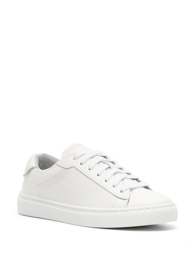 Shop Fabiana Filippi Leather Sneakers In White