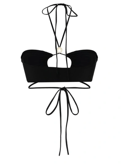Shop Magda Butrym Pearl Bikini Top In Black