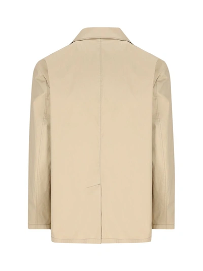Prada Triangle Patch Button-up Jacket In Rope