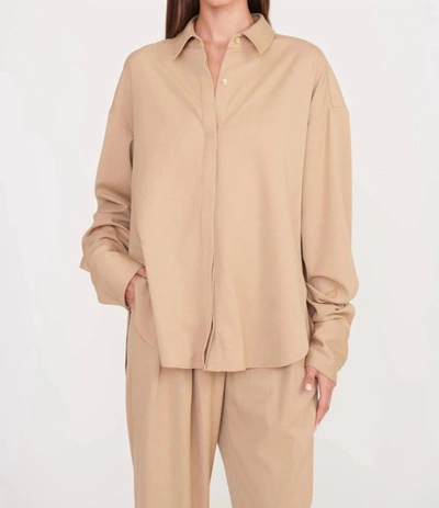 Shop Staud Colton Shirt In Camel In Brown