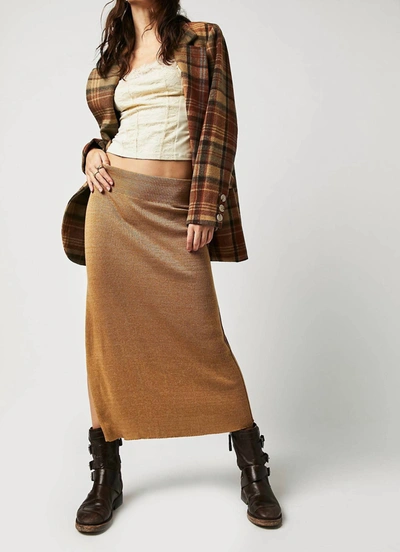 Shop Free People Golden Hour Midi Skirt In Apple Pie Combo In Multi