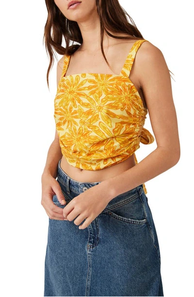 Shop Free People All Tied Up Crop Tank In Yellow Combo
