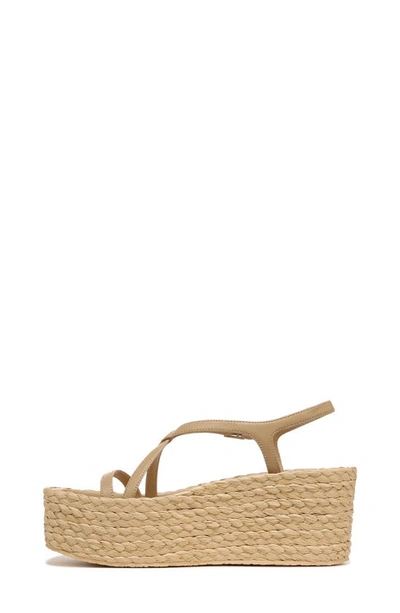 Shop Vince Maxine Raffia Platform Strappy Sandal In Blonde