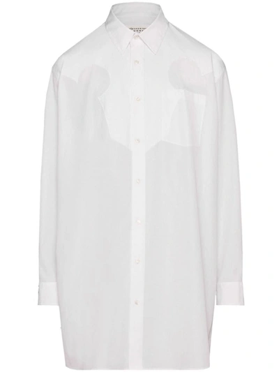 Shop Maison Margiela Oversized Cotton Shirt In White