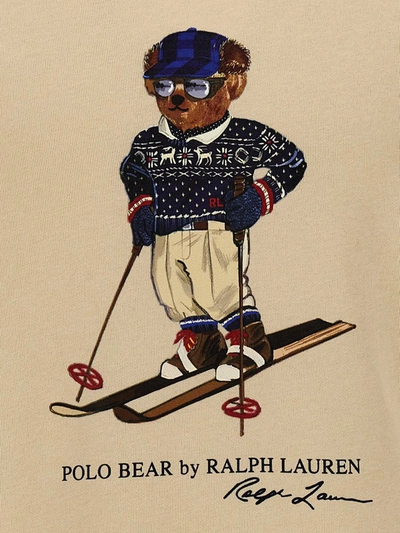Shop Polo Ralph Lauren 'polo Bear' Hoodie In Beige