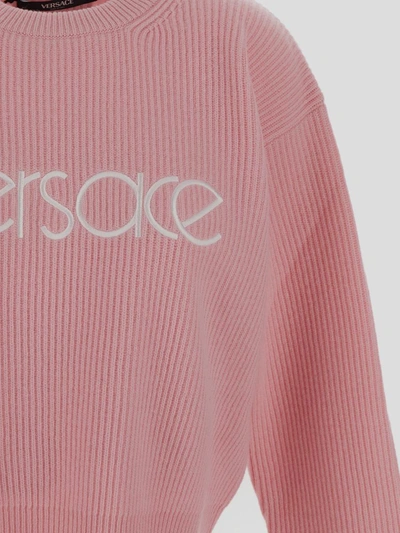 Shop Versace Sweaters In Palepink