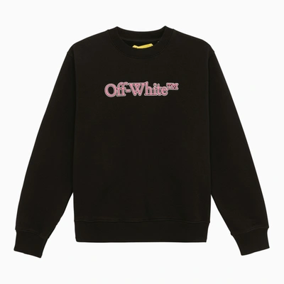 Shop Off-white Black Cotton Sweatshirt With Logo