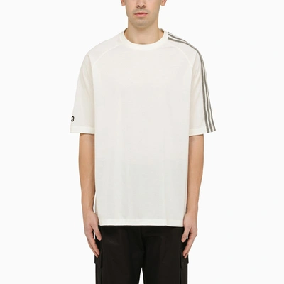Shop Y-3 White Crew-neck T-shirt With Logo